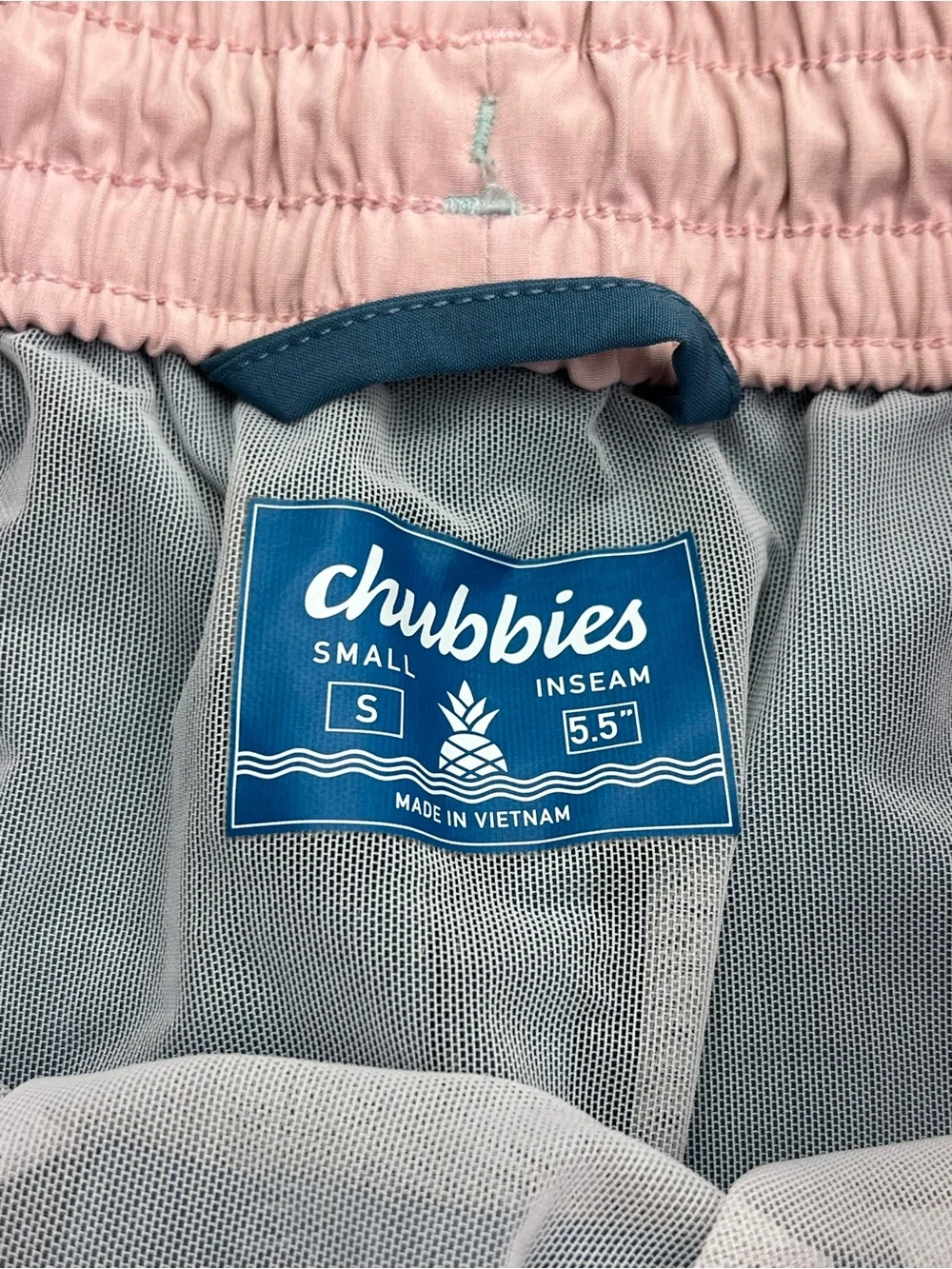 Chubbie’s Blue Swim Shorts Summer‎ Vacation Mens Size Small Liner Beach FLAWED
